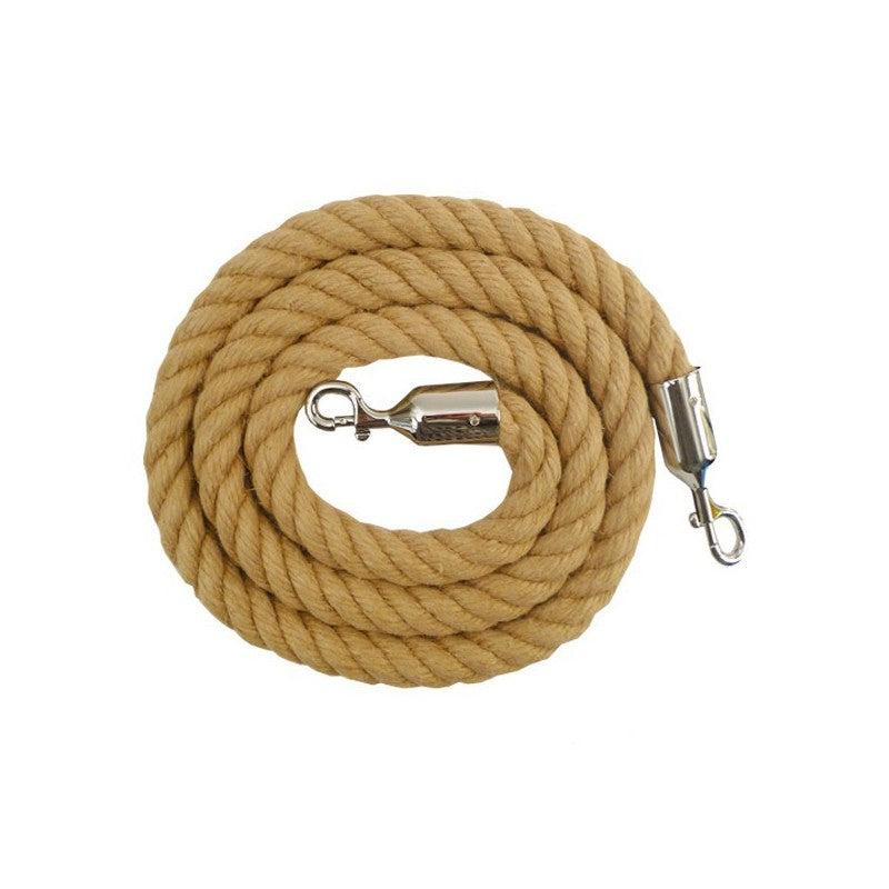 Cordon tressé  avec mousqueton acier - Naturel / Chrome_0
