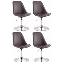 Décoshop26 Lot de 4 chaises de salle à manger pivotante hauteur réglable en plastique marron 10_0001812 - marron 3000250687027_0