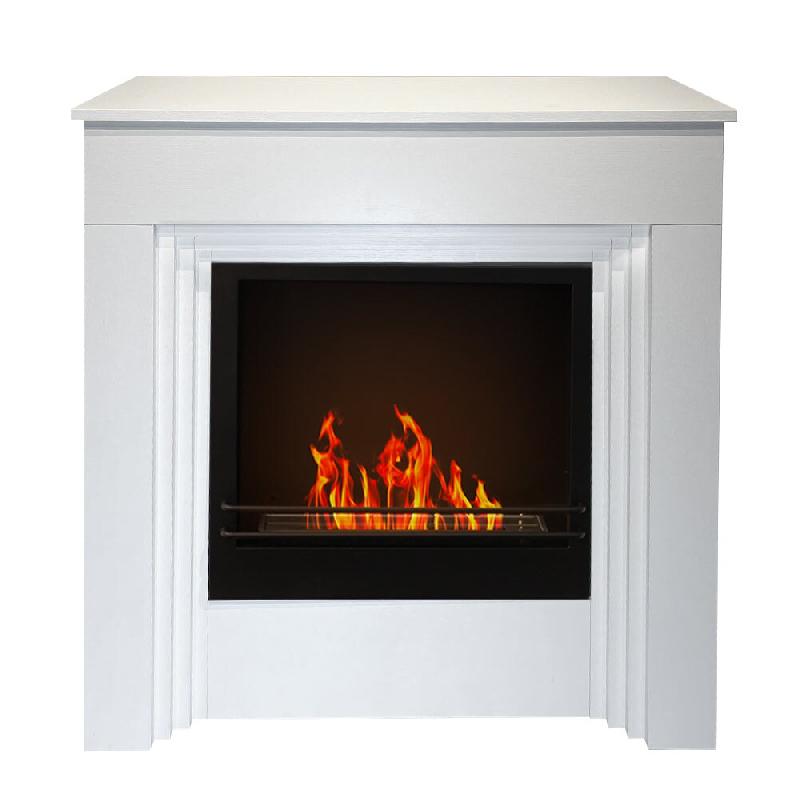 Divina Fire Cheminée au bioéthanol au sol BELLINI en bois Blanc Made in Italy L96 x P35 x H96 - blanc 8055829981117_0