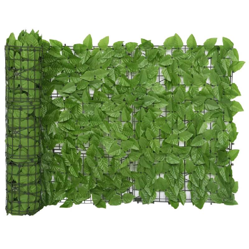 ÉCRAN DE BALCON BRISE PARE VUE PROTECTION CONFIDENTIALITÉ AVEC FEUILLES 400 X 75 CM VERT 02_0009999_0