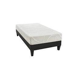 Ensemble  Matelas Mémoire de forme + Sommier Bois Mi-ferme 90x200 cm EUPRAXIE OLYMPE LITERIE - blanc 4BC.SR.K15.0920_0