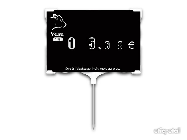 ETIQUETTES PRIX RAPID'ETIQ N°2 - NOIRE - VEAU (CORPS INCLUS)