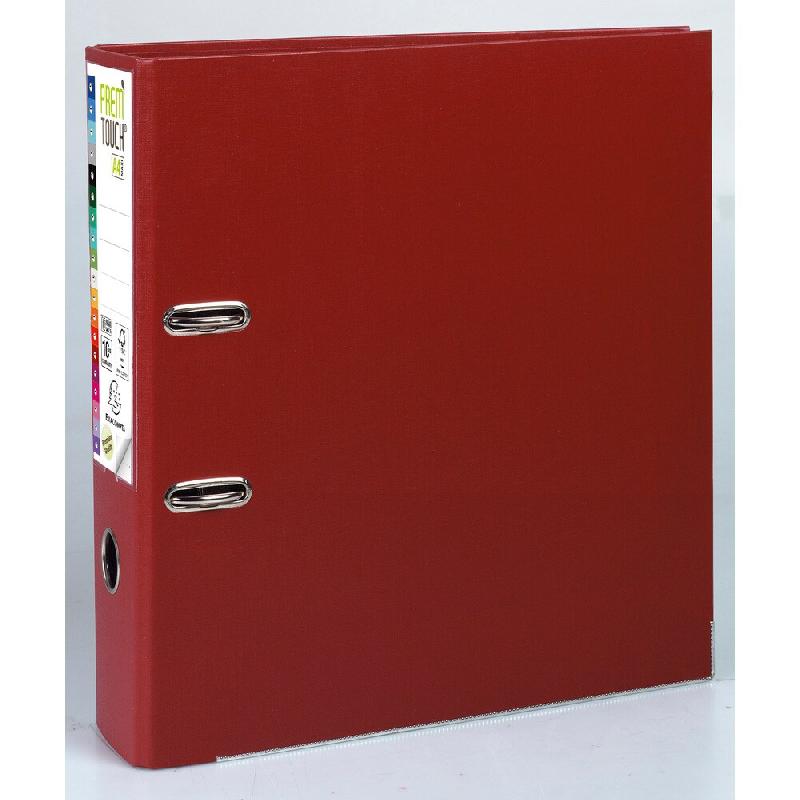 Exacompta Lot de 10 Classeur à levier Prem'Touch A4+, dos 80mm, rembordé polypro, coloris bordeaux - rouge matière synthétique 53304E_0