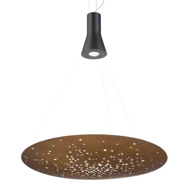 FABBIAN LENS SUSPENSION LED Ø 90 CM ROUILLE