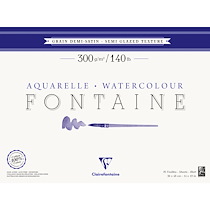 FONTAINE BLOC COLLÉ 4 CÔTÉS 25F 36X48CM 300G GRAIN DEMI-SATINÉ - BLANC - LOT DE 2