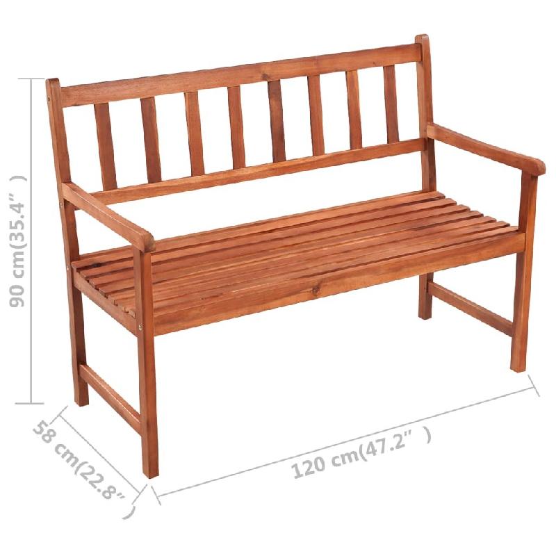 Helloshop26 - Banc de jardin meuble de patio d'extérieur terrasse avec coussin 120 cm bois d'acacia massif 02_0011368 - Bois massif 3000622947766_0