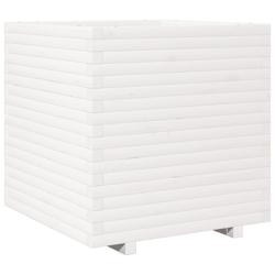 Helloshop26 - Jardinière bac lit surélevé plantes fleurs terrasse jardin 70 x 70 x 72 cm bois de pin massif blanc 02_0037838 - 3000217635429_0