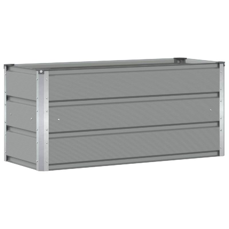 Helloshop26 - Jardinière moderne design minimaliste 100 x 40 x 45 cm usage intérieur extérieur en acier gris clair 02_0059179 - gris acier 30002409_0