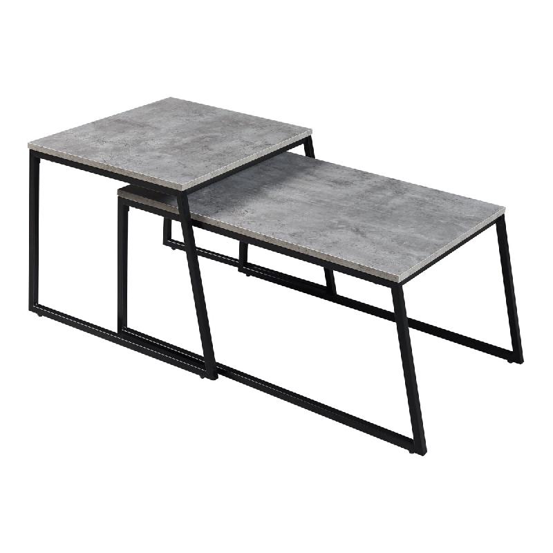 Helloshop26 - Lot de 2 tables basses gigognes 83 x 50 x 38 cm panneau de particules 15 mm gris 03_0009701 - 3000224822157_0
