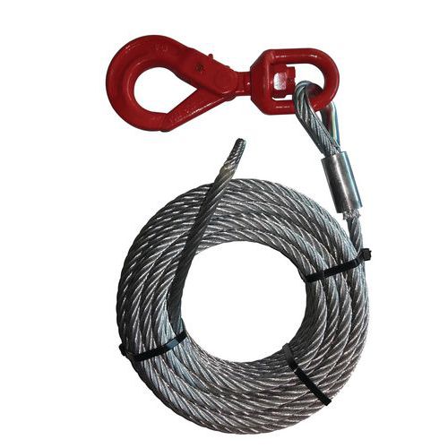 KIT CABLE 10 M - DIAM = 7MM AVEC CROCHET EM ERILLON - GODET