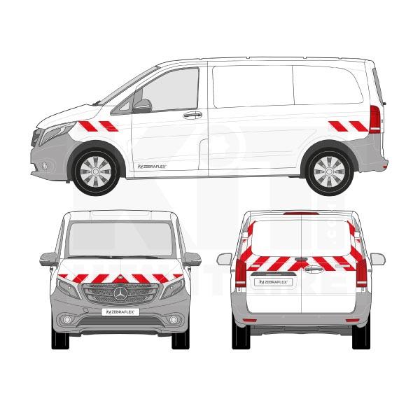 Kit de balisage Classe A - 2015 - prédécoupé avec film rétroréfléchissant Microbilles - Rouge/Blanc - Marque MERCEDES_0