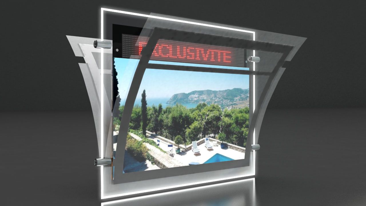 Le Dynamique - Porte-affiche LED Immocom - Format A3 avec journal lumineux_0