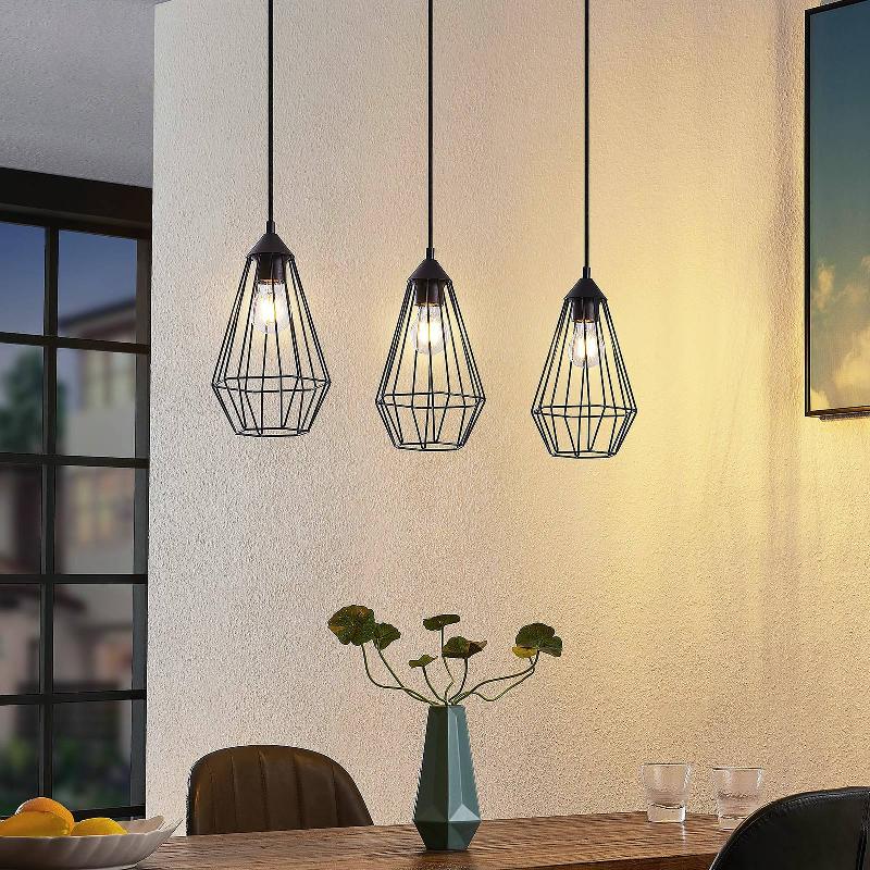 LINDBY ELAINY SUSPENSION AVEC 3 ABAT-JOUR EN CAGE