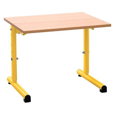 LOT DE 2 - TABLE SCOLAIRE SYLLAB, 1 PLACE, L.60 CM, RÉGLABLE, TAILLE1 À 4, PLATEAU MÉLAMINÉ, JAUNE