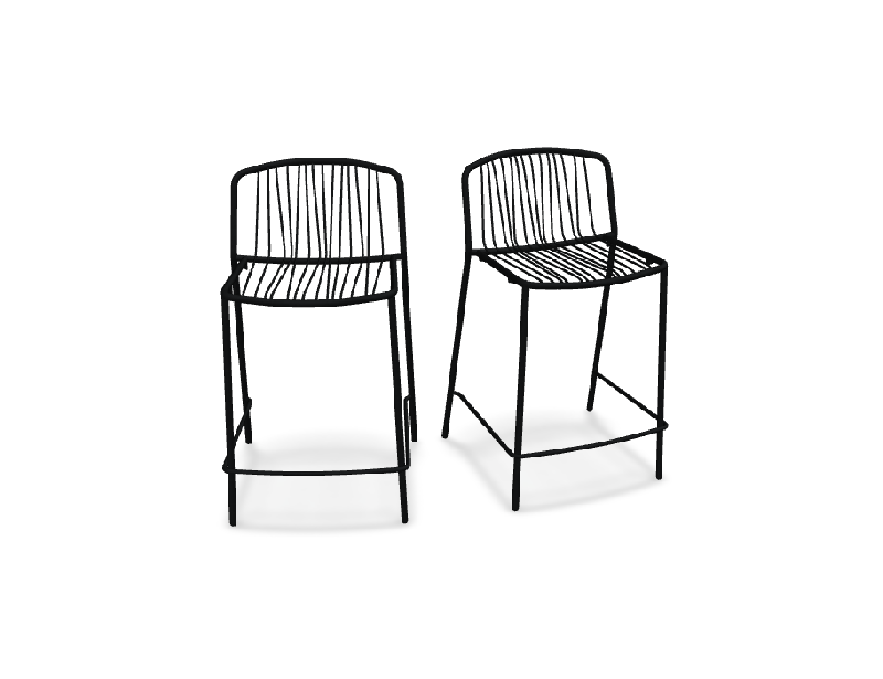 Lot de 2 tabourets haut in & out BRIS - noir_0