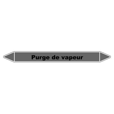 LOT DE 3 - MARQUEUR TUYAUTERIE - PURGE VAPEUR - VINYLE LAMINÉ - NFX 08-105 355 X 37 MM