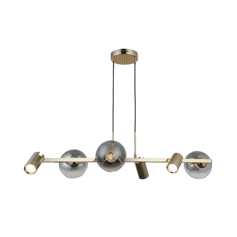 LUCEA SUSPENSION ZERDE 3+3, DORÉE, À 6 LAMPES