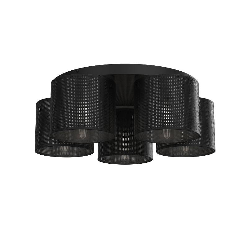 LUMINEX PLAFONNIER JOVIN AVEC CINQ ABAT-JOURS, NOIR