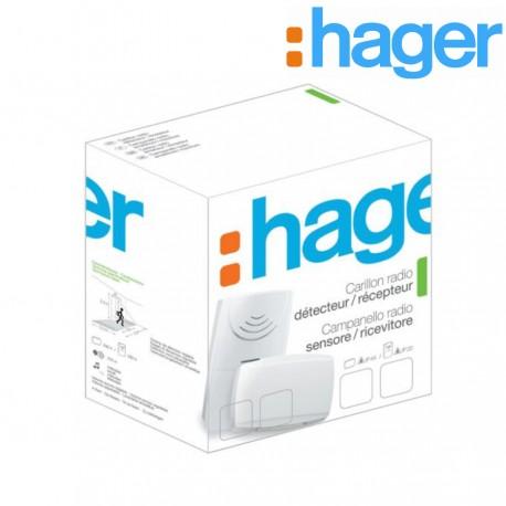 PACK CARILLON RADIO 230V 10 MÉLODIES+FLASH (DÉTECTEUR DE PASSAGE + RÉCEPTEUR) - HAGER 53625