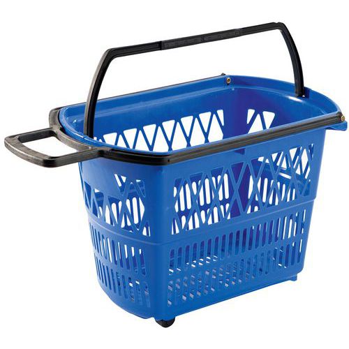 PANIER À COURSES SUR ROULETTES COL.:BLEU CAP.:28 L - METO