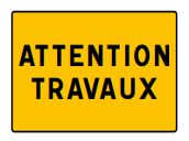 Panneau de signalisation type KC1 22P : attention travaux_0