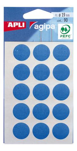 PASTILLE ADHÉSIVE Ø 19 MM AGIPA 111962 BLEUE - BOÎTE DE 90