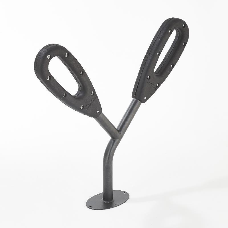 Support pour 1 ou 2 vélos - 1 anneau ou 2 anneaux - Poteau solide avec gomme caoutchouc recyclé - Rolléco_0