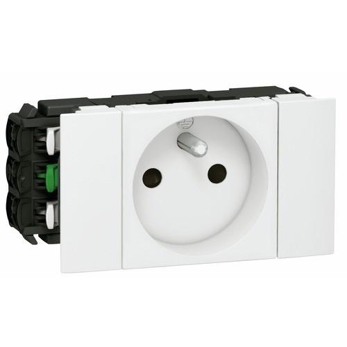 PRISE DE COURANT SPÉCIALE GOULOTTE À CLIPPAGE DIRECT - 2 MODULES - BLANC - MOSAIC LEGRAND