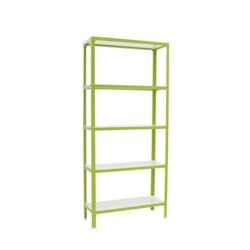 PROREGAL Étagère de vie LIVING KOALA WOOD avec 5 étagères | HxLxP 180x100x30cm | Charge du compartiment 150kg | Vert/Blanc - vert métal RS106-06_0