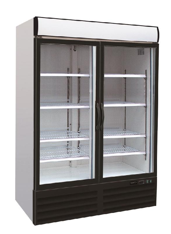 Réfrigérateur professionnel 2 portes en verre éclairage led ventilé 1079 l - 7450.0140_0