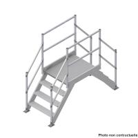 SAUT DE LOUP EN TÔLE DAMIER ALUMINIUM / LONGUEUR PLATEFORME 1,50 M
