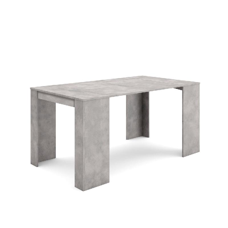 SKRAUT HOME Table console extensible, 160, Pour 8 personnes, Table à Manger, Ciment - gris Bois manufacturé 152_5_0