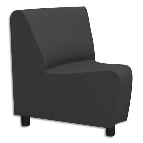 Chauffeuse modulaire d'angle 45° Izar - gris moyen en tissu polyester Trevira - structure métallique_0