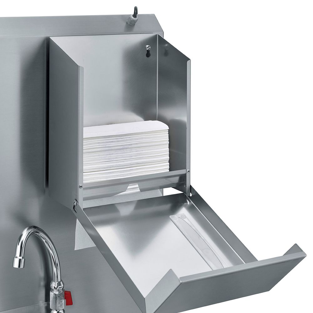 Station d'hygiène mur compacte - 2 distributeurs manuels de savon/désinfectant - Lavabo sans contact - Nettoyage mains et semelles_1