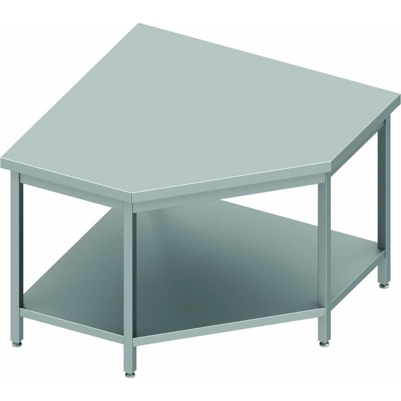 Table de travail inox centrale en angle 600x600x900 soudée - 932606060_0