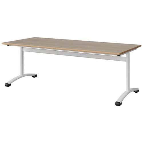 TABLE MALIBU 180X80 T4 DL STRA ALAISÉ CHÊNE 1146/BLC 9016