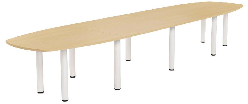 TABLE RÉUNION ELGA PIED TUBE 480 X 113 CM PLATEAU STRATIFIÉ HÊTRE/BLANC - MANUTAN COLLECTIVITÉS