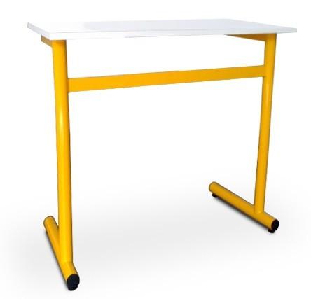 Table scolaire Laura monoplace - 70x50 cm - Taille 4 à 7 - Structure acier Ø40/45 mm - Plateau stratifié ou mélaminé - Normes NF EN 1729_0