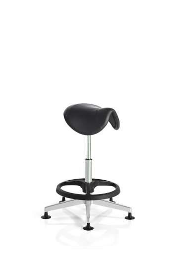 Tabouret d'atelier ergonomique en simili cuir - Hobbit 9 avec repose-pieds réglable_0