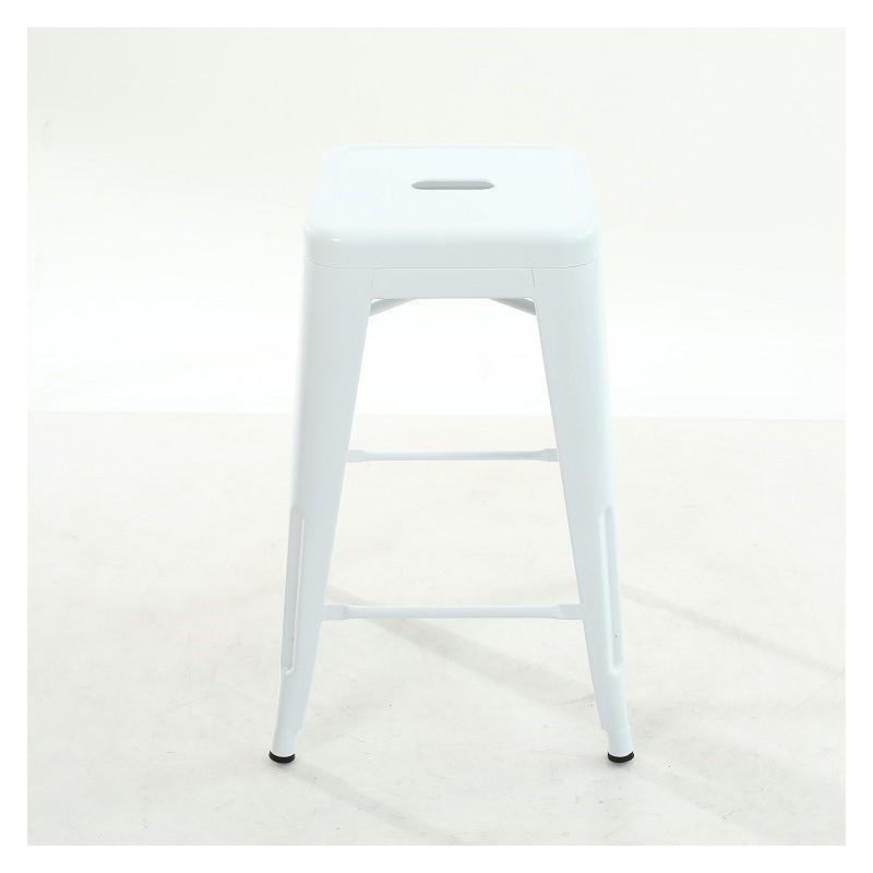 TABOURET MÉTAL BLANC