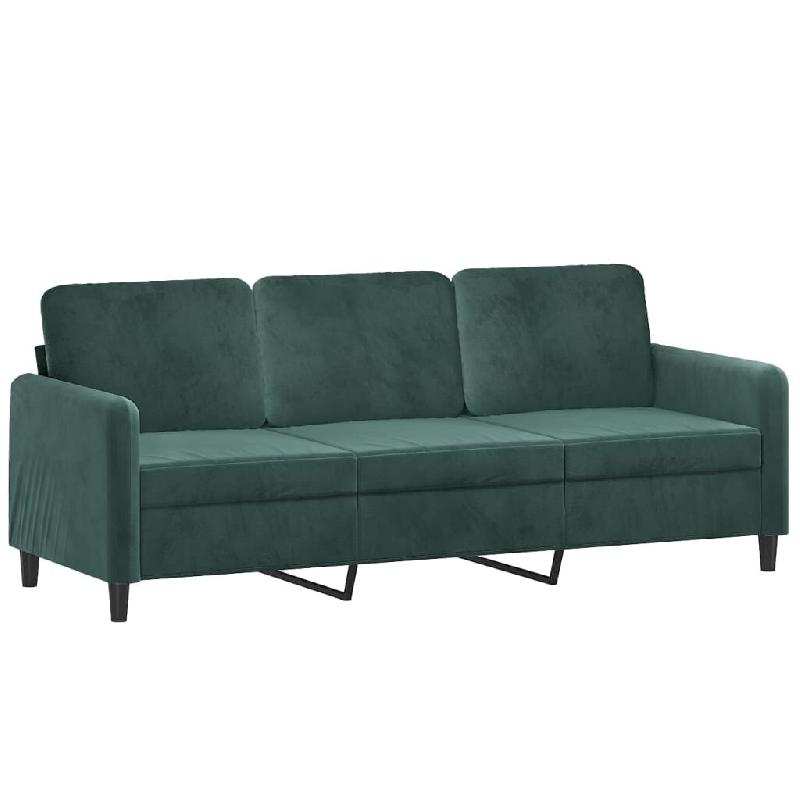 VidaXL Canapé à 3 places Vert foncé 180 cm Velours Modèle Belvelis - 359454_0