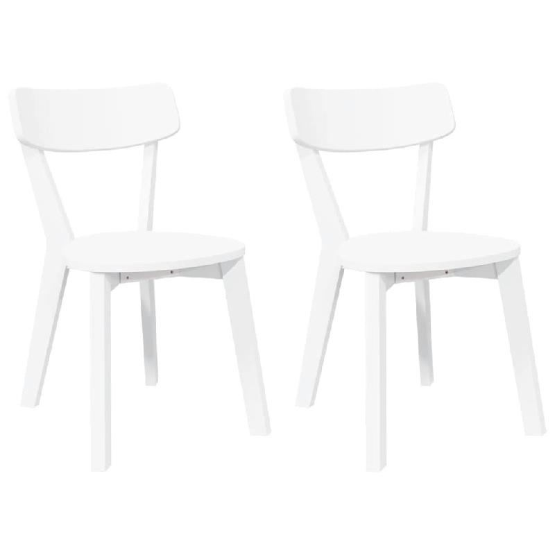 VidaXL Chaises à manger 2 pcs blanc bois massif caoutchouc Modèle Vega Urbain - 4102433_0