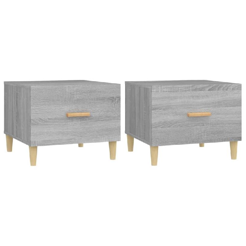 VidaXL Tables basses 2 pcs sonoma gris 50x50x40 cm bois d'ingénierie Modèle Luna Moderne - 817534_0
