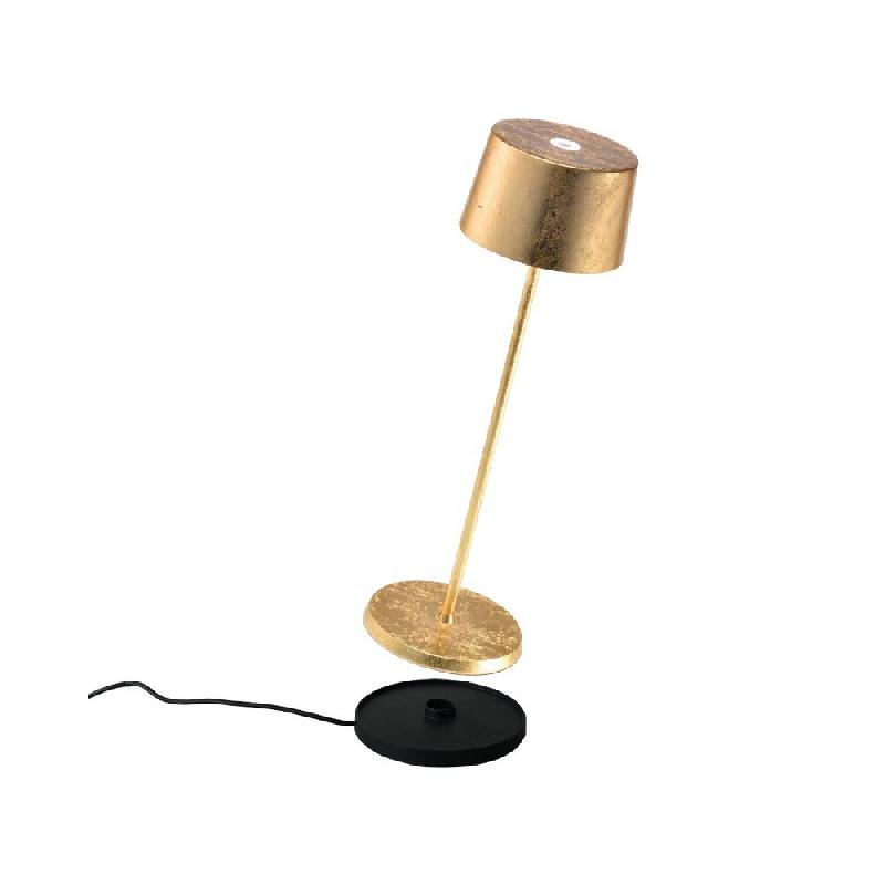 Zafferano Lampe De Table Led Olivia Pro Gold Leaf, Rechargeable Et Dimmable - jaune 8052536910119_0