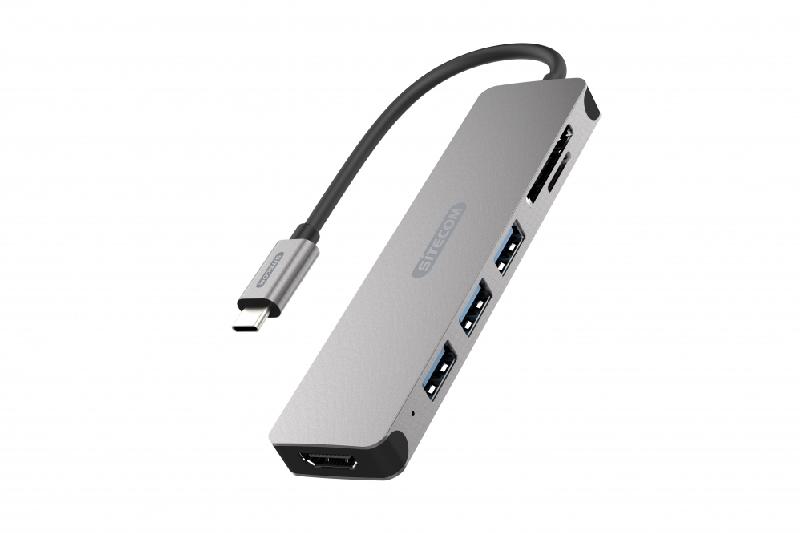 SITECOM CN-407 | USB-C HUB & CARD READER | USB-C VERS 1X HDMI 3X USB 3_0