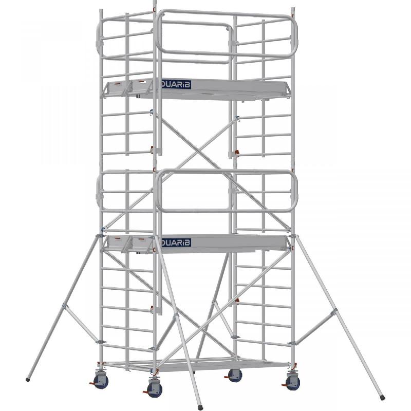 Échafaudage roulant aluminium DOCKER 150 version garde-corps EXMDS - Hauteur de travail : 5,90 m - DUARIB - 7220042_0