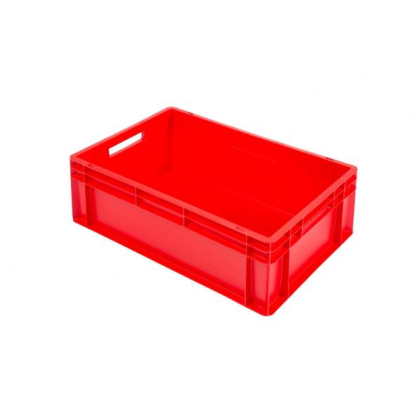 Bac norme Europe couleur 600 x 400 x 220 mm Rouge - polypropylène avec fond incurvé - Marque Rolléco_0