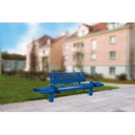 Banc Brasilia - Piètements en tube acier - Assises et dossier en tôle perforée_0