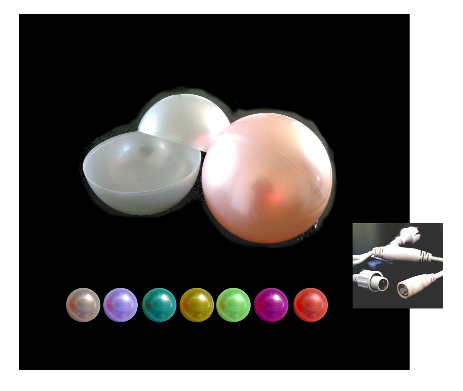 Boule nacrée lumineuse LED - couleur changeante pour décors d'arbres et rues_0
