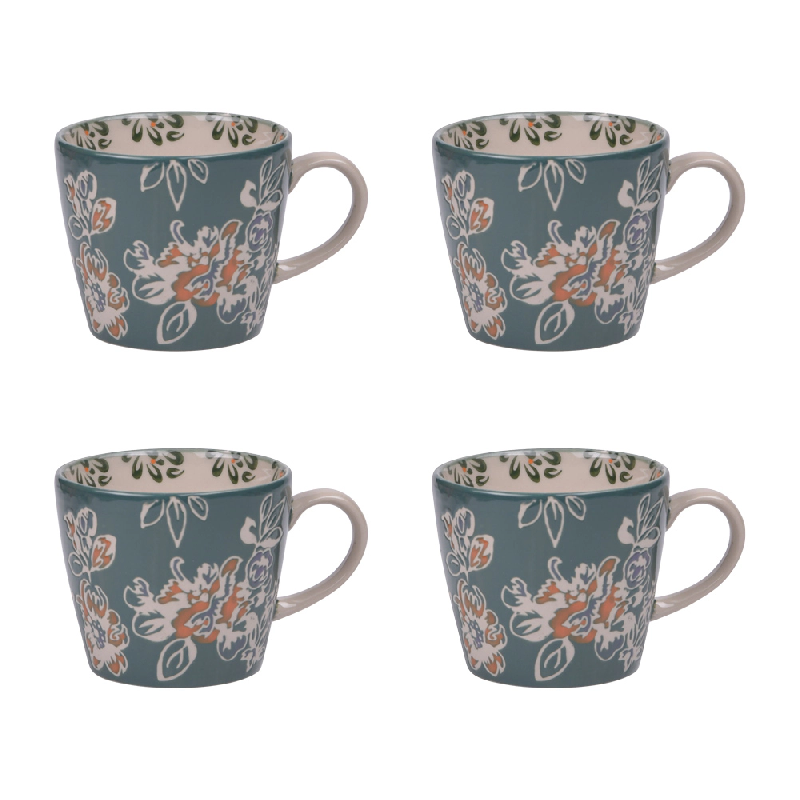 Coffret de 4 tasses Faustine 36 cl -  Vert Rond Grès Table Passion 274x12.5 cm - vert Grès 3106232386190_0